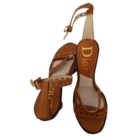 dior brown leather sandals|christian Dior sandals on sale.